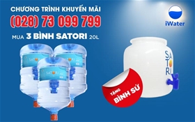 Khuyến mãi Mua 3 bình nước Satori 20L tặng bình sứ áp dụng hết ngày 31/12/2019