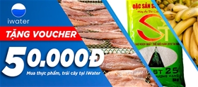 Tặng 50.000đ cho khách hàng mua nước tại hệ thống iWater